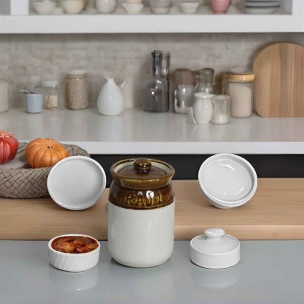 Ceramic storage jars for spices and chutneys