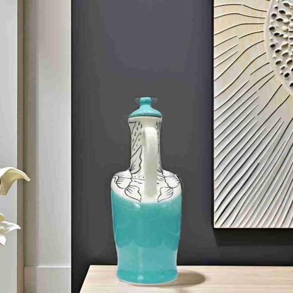 ceramic oil bottle sky blue