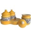 Ceramic Pickle Jars Set 500ml with Tray | Pottery Storage Jars