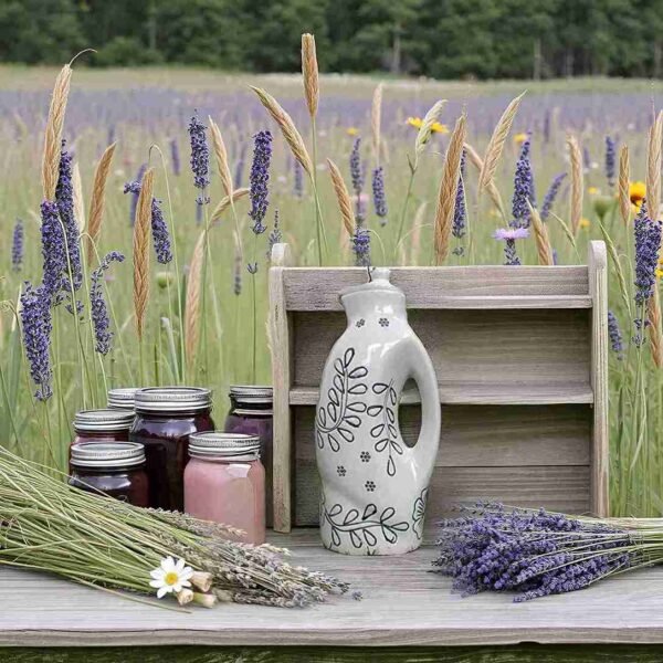 Modern White Flower Design Oil Dispenser for Kitchen