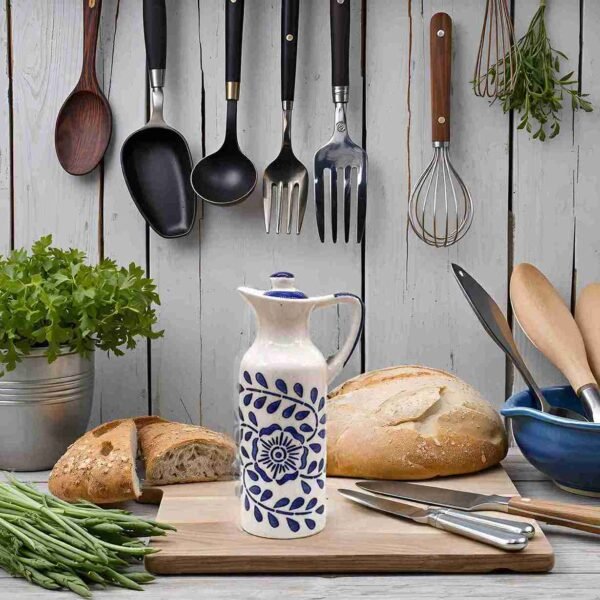 blue white oil dispenser