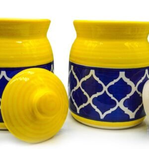 Ceramic pickle jars with unique lids