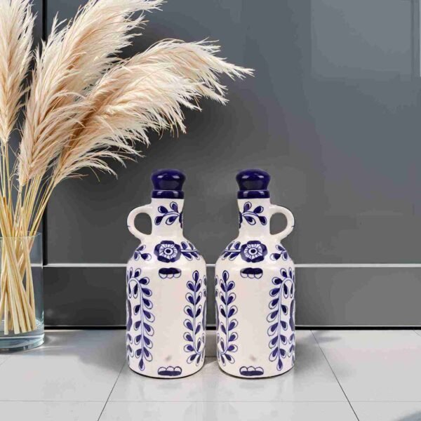 blue and white kitchen container set