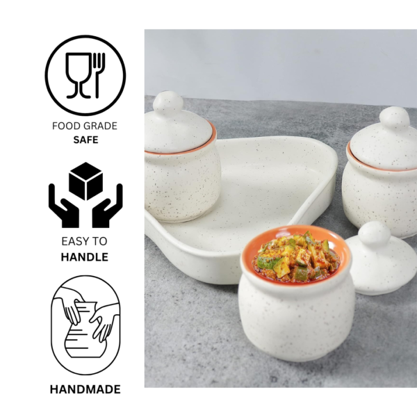 White ceramic storage jars