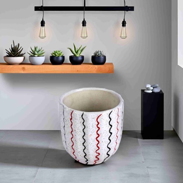 Ceramic pot for balcony decor