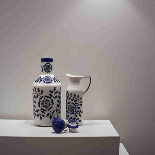 small and large ceramic oil bottle