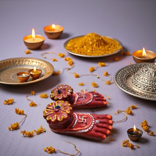 red Diwali decoration