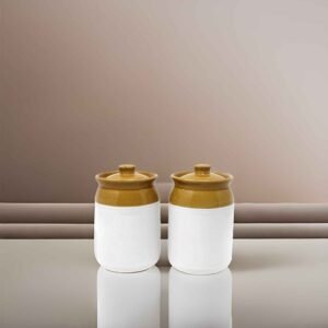 Ceramic pickle jars with lid (pack of 2)