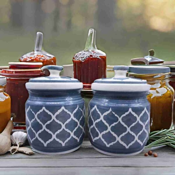 Grey ceramic jars