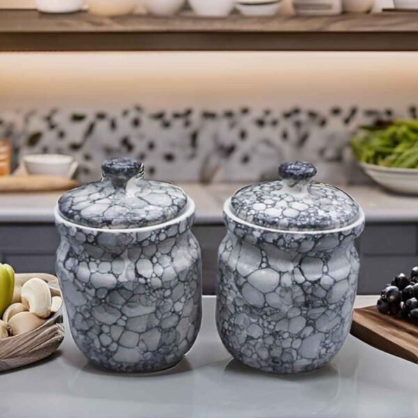 Grey Ceramic Jars Pack of 2