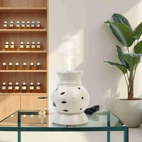 Oil Diffuser, Ancient Lamp Shape Electric Ceramic Aroma Oil Diffuser/Natural Air Fragrance for Office/Home Decor/Spa/Living  (Large)