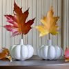 Pumpkin shape ceramic vase