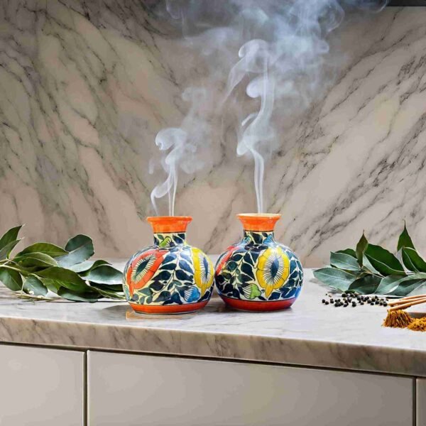 Multicolor pottery vase