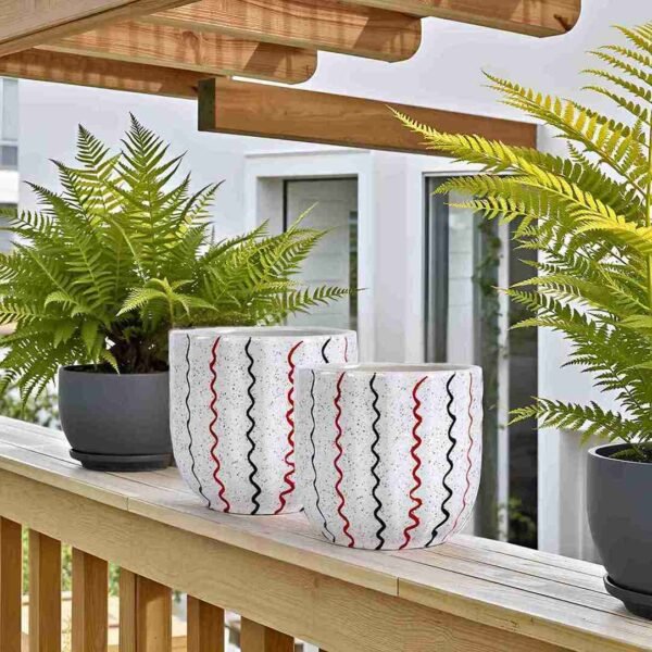 Ceramic pot for balcony decor