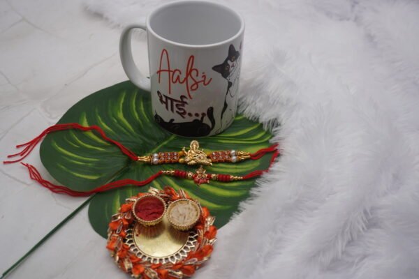 Rakhi with Mug | Ties of Love | Rakhi Raksha Bandhan | रक्षा बंधन | सुरक्षा का बंधन | ( Rakhi_MUG-616+561_Aalsi )