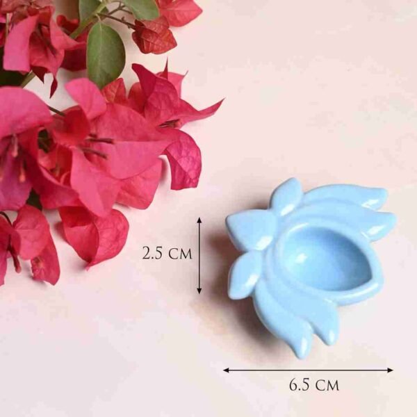 Traditional terracotta diya for puja