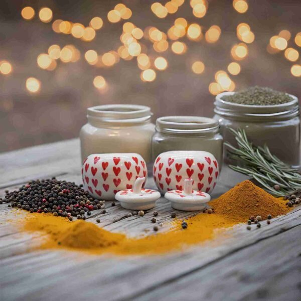 Airtight ceramic spice jars with lid