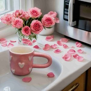 Elegant pink coffee mug