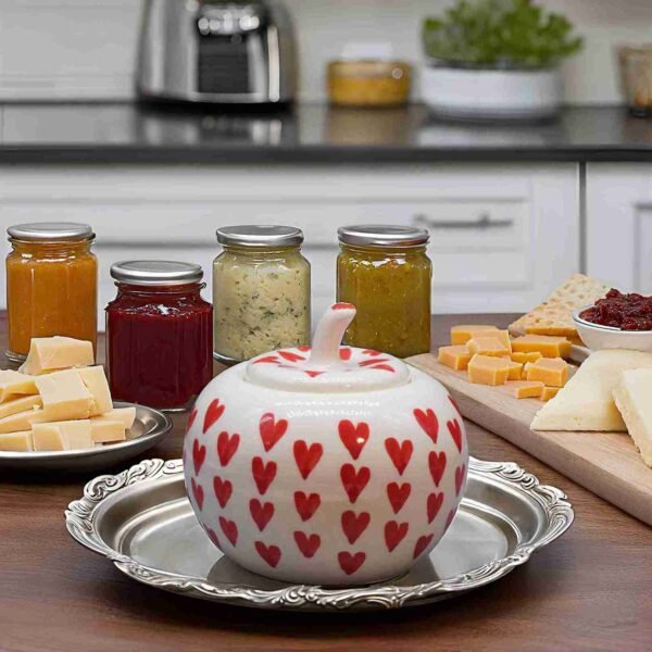 Apple shape ceramic pickle jar