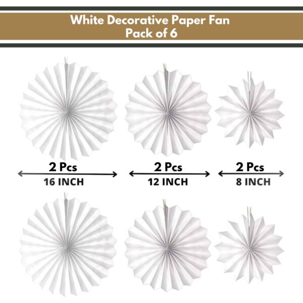 White Paper Fan Pack of 6