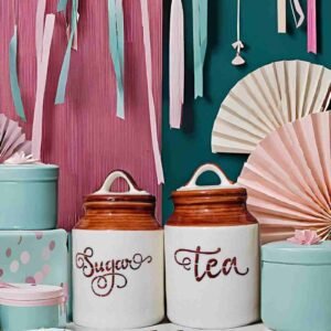 Ceramic storage containers for tea coffee sugar