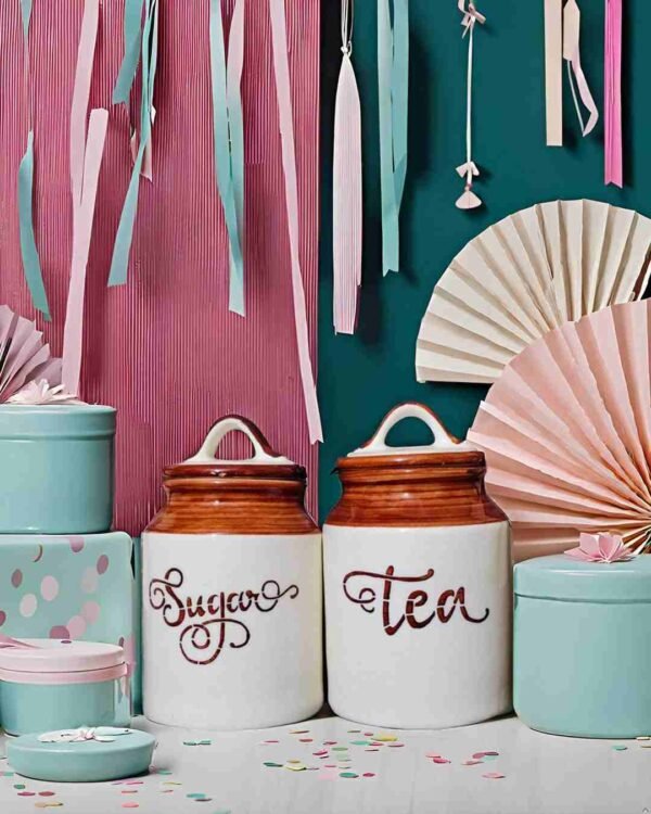 Ceramic storage containers for tea coffee sugar