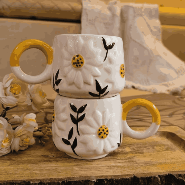 Artistic ceramic coffee mug