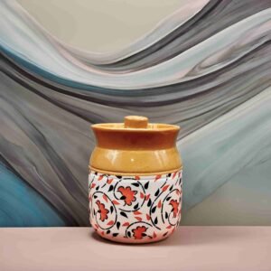 Sand yellow ceramic jar