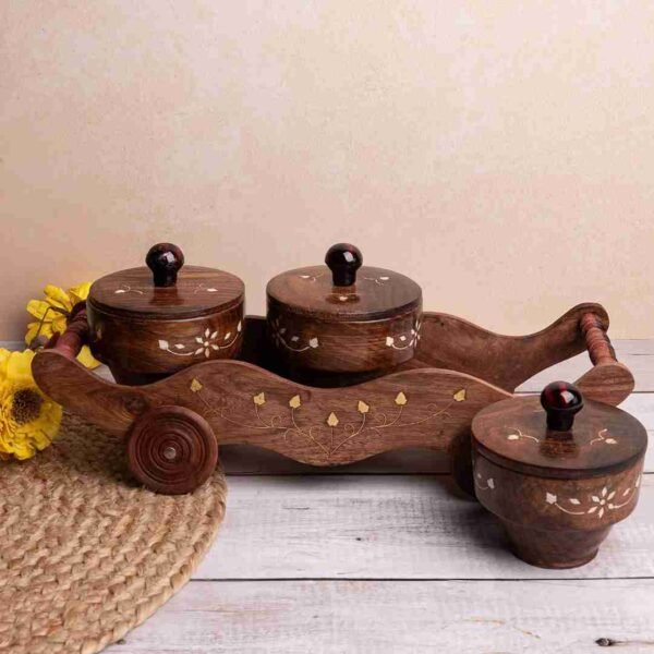 Handcrafted Tray with Bowls