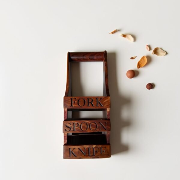 wooden cutlery stand